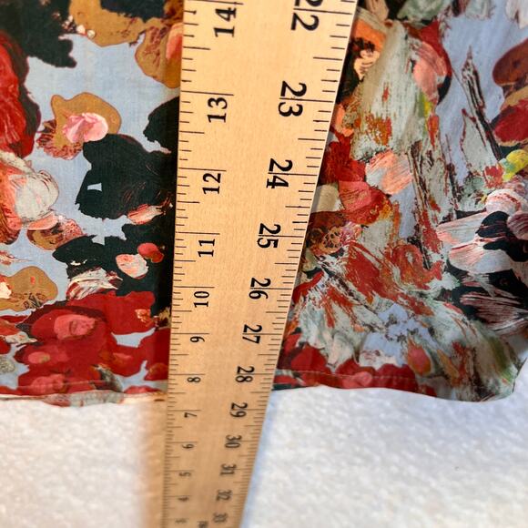 Wax London Mens Medium Floral Button Shirt Red Resort Vacation Hawaiian - Picture 4 of 6